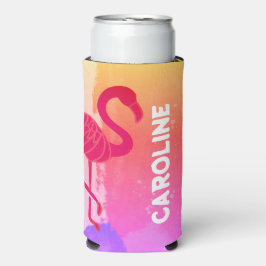 熱い熱帯フラミンゴ スリム缶クーラー