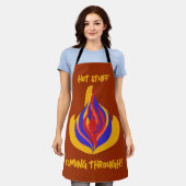 「熱い物来が通った！」 エプロン (着用した状態)