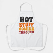 熱い物来のユーモア エプロン (正面)