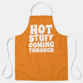 熱い物来のユーモア エプロン (正面)