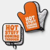 熱い物来のユーモア 鍋つかみ&鍋敷きセット (正面/裏面)