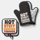 熱い物来のユーモア 鍋つかみ&鍋敷きセット (正面/裏面)