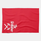 『熱い犬を飼うグリルファーター』 キッチンタオル (横)