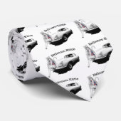 熱い猫の女の子が付いているEタイプのぎざぎざ ネクタイ (ロール)