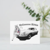 熱い猫ガールとEタイプのJag ポストカード (スタンド正面)