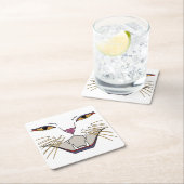 熱い猫好き スクエアペーパーコースター (インサイチュ)