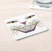 熱い猫好き スクエアペーパーコースター (アングル)