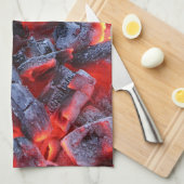 熱い石炭 キッチンタオル (四つ折り)