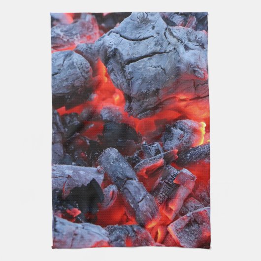 熱い石炭 キッチンタオル (縦)