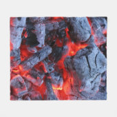 熱い石炭 フリースブランケット (正面(横))