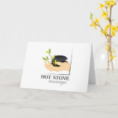 熱い石造りのマッサージ カード (黄色い花)