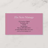 熱い石造りのマッサージ 名刺 (裏面)