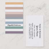 熱い秋の自然なビーチ色で縞で飾ります 名刺 (正面/裏面)