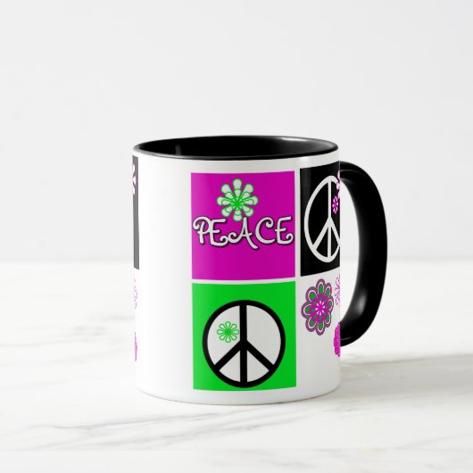 熱い色の平和 マグカップ (正面右)