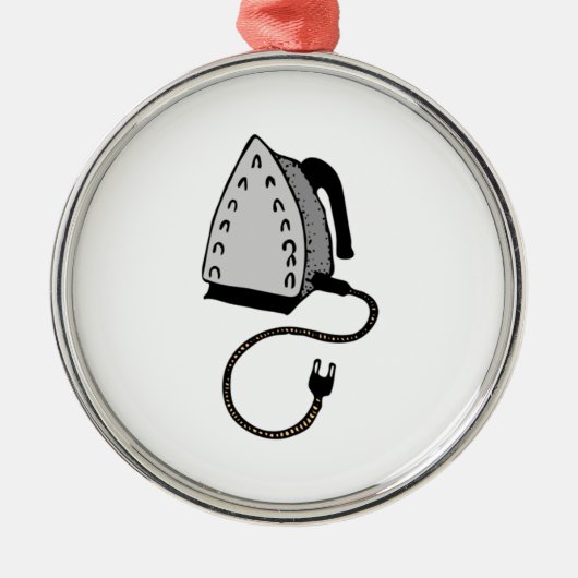 熱い衣服の鉄 メタルオーナメント (正面)