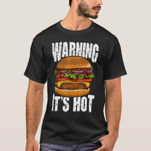 熱い警告IチーズバーガーIバーガー Tシャツ