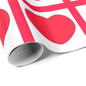 熱い赤いハートパターン ラッピングペーパー (ロールコーナー)