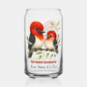 熱い赤毛頭のキツツキ ガラス缶 (裏面)