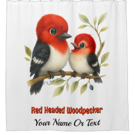 熱い赤毛頭のキツツキ シャワーカーテン