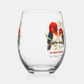 熱い赤毛頭のキツツキ ステムなしワイングラス (左)