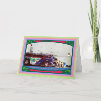 熱い車輪のSurfin'S'Coolバスクリスマスカード シーズンカード