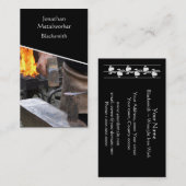 熱い鉄を槌で打っている鍛治屋 名刺 (正面/裏面)