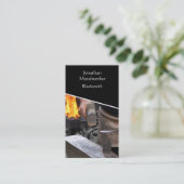 熱い鉄を槌で打っている鍛治屋 名刺 (スタンド正面)