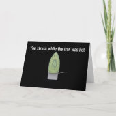 熱い鉄、手を下げて、おめでとう打たれた カード (正面)