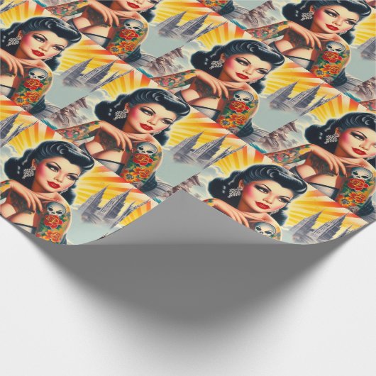 熱い隠れた女性 ラッピングペーパー (角)