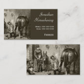 熱い靴に合っているヴィンテージの蹄鉄工 名刺 (正面/裏面)