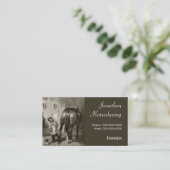 熱い靴に合っているヴィンテージの蹄鉄工 名刺 (スタンド正面)