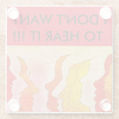 熱い頭、私はそれをフラスコを聞きたくない ガラスコースター (裏面)