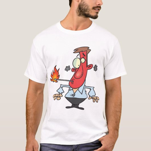熱い顔の男の熱さまシート Tシャツ (正面)