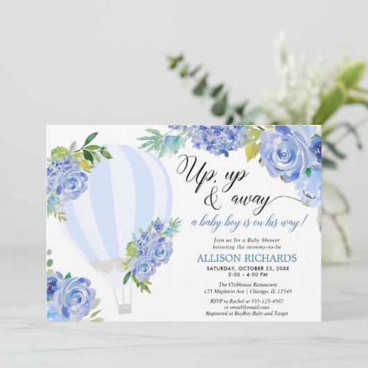 熱い風船を上に上げ、ボーイベビー遠くにシャワーを浴びる 招待状 (スタンド正面)