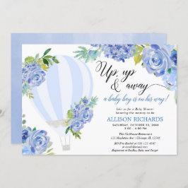 熱い風船を上に上げ、ボーイベビー遠くにシャワーを浴びる 招待状