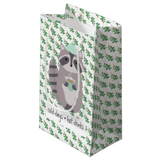 熱い飲み物を持ったルーン スモールペーパーバッグ (正面アングル)