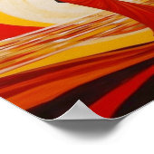 熱い黄色のオレンジ色の赤いアフリカの女性アート絵画ズ ポスター (角)