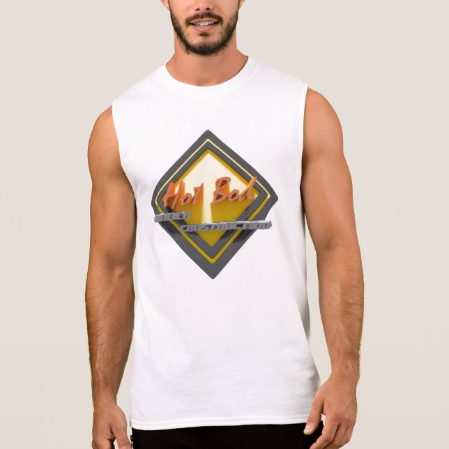 熱いBodの建設中の綿袖なしT 袖なしシャツ (正面)