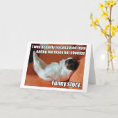 熱いCheetosの子犬の挨拶状 カード (黄色い花)