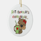 熱いChocolateConoisseurの女の子くま セラミックオーナメント (右)