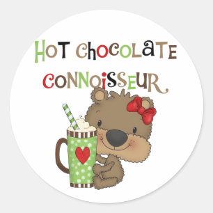 熱いChocolateConoisseurの女の子くま ラウンドシール