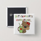 熱いChocolateConoisseurの女の子くま 缶バッジ (正面&裏面)