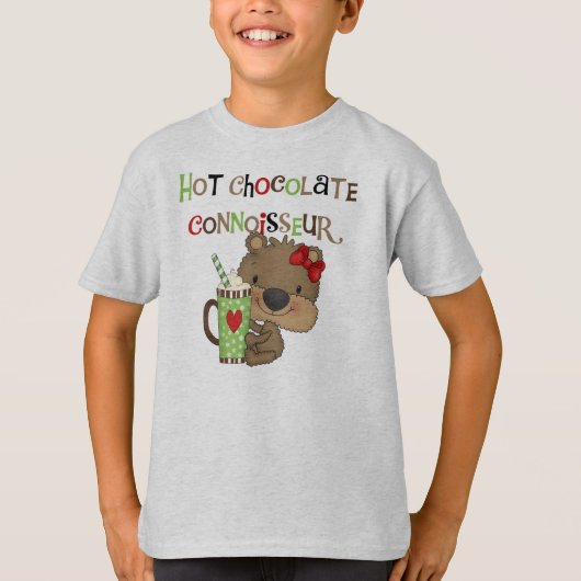 熱いChocolateConoisseurの女の子くま Tシャツ (正面)