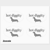 熱いDiggity犬のデカール 楕円形シール (シート)