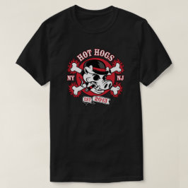 熱いHogs™クラシックなメンズ黒の乗客のTシャツ Tシャツ