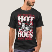 熱いHogs™クラシックなメンズ黒の乗客のTシャツ Tシャツ (正面)