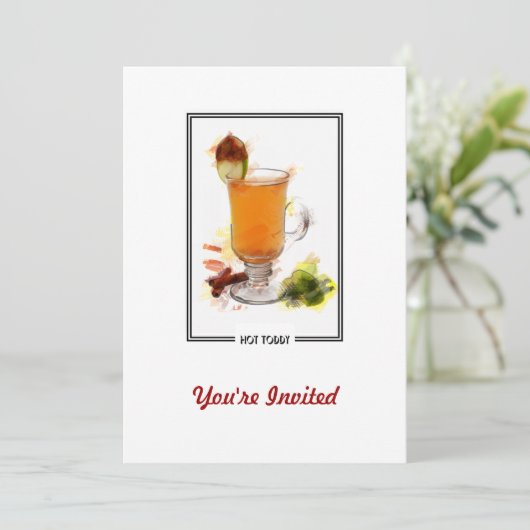 熱いToddyのカクテルのマーカーのスケッチ 招待状 (スタンド正面)