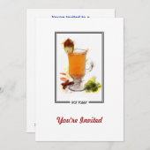 熱いToddyのカクテルのマーカーのスケッチ 招待状 (正面/裏面)