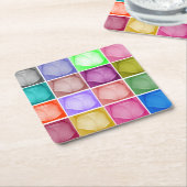 熱いxのパンのコースター スクエアペーパーコースター (アングル)