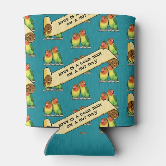 熱おもしろいい日に恋は冷たいビール 缶クーラー (裏面)